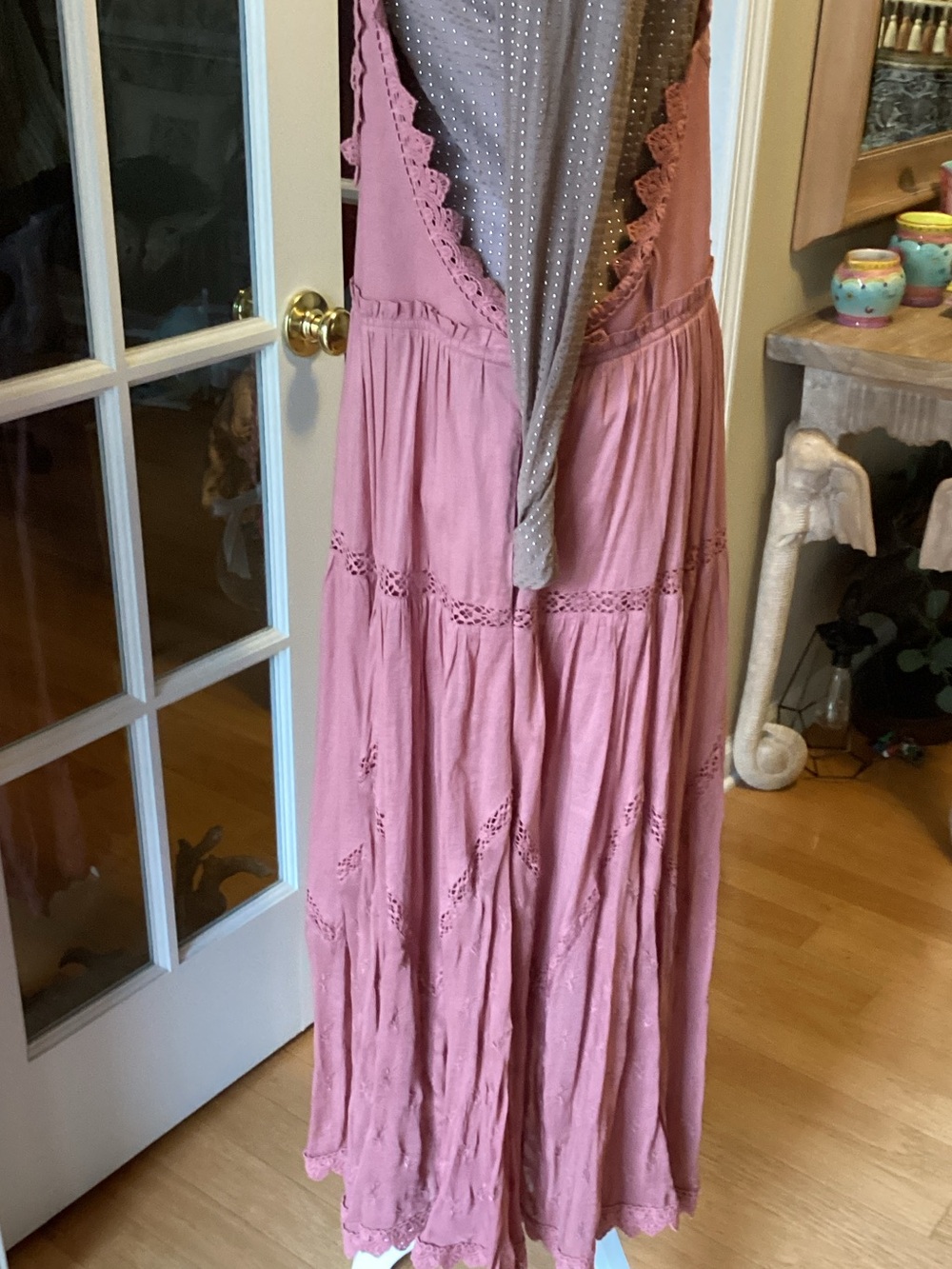 Free People Dusty Rose Pink Cotton Maxi Skirt Overalls - Picture 6 of 16